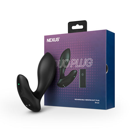 Nexus Duo Plug Rechargeable Remote-Controlled Vibrating Silicone Anal Plug Black-0
