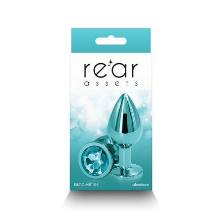 Rear Assets Metal Anal Plug Medium Teal-0