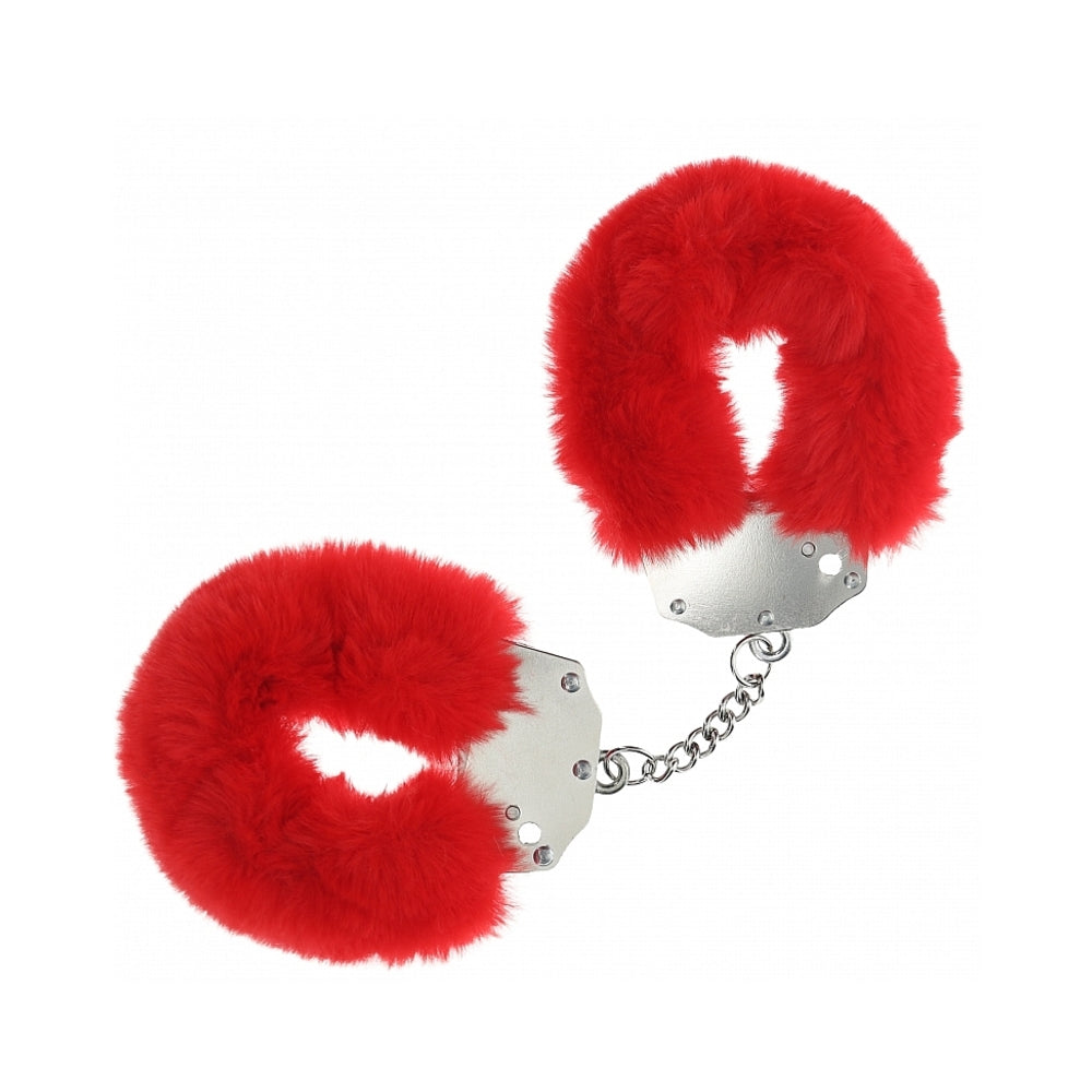 Ouch! Heavy-Duty Fluffy Handcuffs Red-0